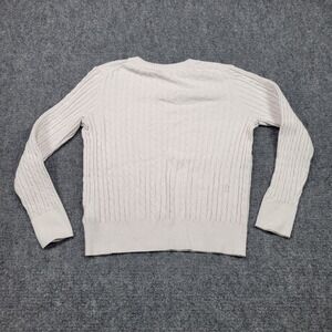 GAP Sweater Womens Medium Cream Cable Knit‎ Pullover Crewneck Classic Casual Top